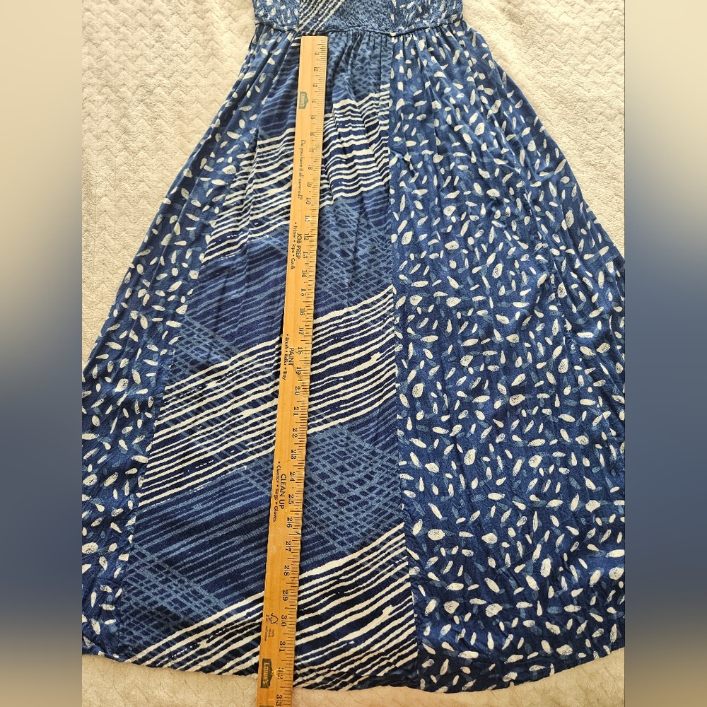 Navy Patterned Midi Dress - Picture 7 of 10